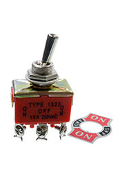 KN3(C)-203, тумблер ON-OFF-ON 6 контактов 250В 15А
