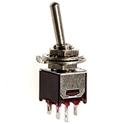 SMTS-202-2A1, миниатюрный тумблер ON-OFF 6 контактов красный, пайка на провод