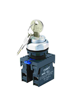 667185, Переключатель ключом NP8-20Y/31, 3 полож, фиксац, 2НО, IP65