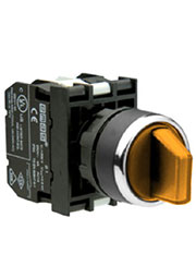 B131SL32S, Переключатель с подсветкой неон 2-0-1 без фиксации желтый (2НО)