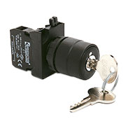 CP100AA20, Кнопка с ключом 0-1, с фиксацией,ключ выним. в полож. 0 (1НО)