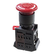 BBG10-AE-K04, Кнопка AE-22 "Грибок" с фиксацией красная 22мм