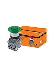 SQ0747-0031, МРМ1-11G(LED) кнопка грибовидная в сборе d40мм 220B 1з+1р зеленая