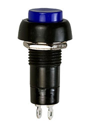 PB-10BBU1-G, кнопка без фиксации 250В 1А синяя (аналог SPA-101B6 PSW6D)