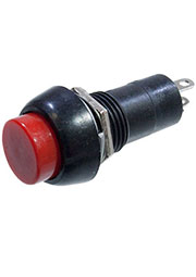 PBS-11AR, кнопка с фиксацией 12мм 250В 1А красная 2 контакта ON-OFF