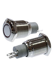 SC-985R-16 12V, Кнопка антивандальная металл 16мм 12В, красная