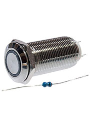 SC-986R-12, Кнопка антивандальная металл 12мм 12В, фикс/подсветка красный