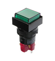 D16LAS1-1ABKG, кнопка с фиксацией и LED подсветкой 250В 5А