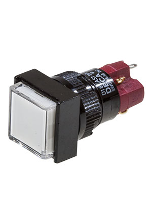 D16LAS1-1ABKW, кнопка с фикс. 250В/5А, LED подсветка 24В