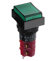 D16LAT1-2ABKG, кнопка с фиксацией и LED подсветкой 250В 5А