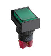 D16LMT2-1ABKG, кнопка без фиксации с LED подсветкой 250В 5А