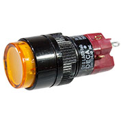 D16LAR1-1ABKY, кнопка с фиксацией и LED подсветкой 250В 5А желт.