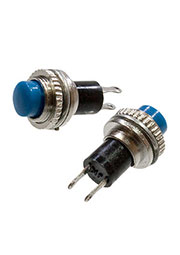DS-314, Кнопка, 2 конт., OFF- (ON), без фикс., 250В/0,50А, синий