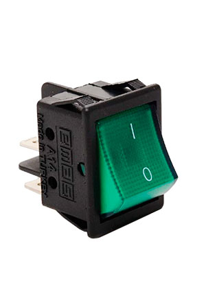 A14B1Y11, Выключатель с подсветкой зеленый (аналог R595BGNBT2-G)