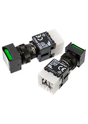 ADA16S6-AS2-A2KG, кнопка без фиксации 250В 5А зеленая