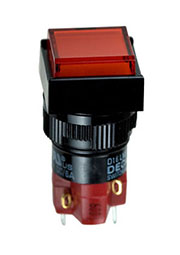 D16LMS1-1ABGR, кнопка без фикс. 250В/5А, с неон. подсветкой