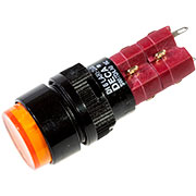 D16LAR1-2ABHO, кнопка с фикс. 250В/5А, LED подсветка 6В