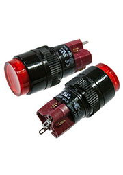 D16LMR1-1ABKR, кнопка без фиксации с LED подсветкой 250В 5А