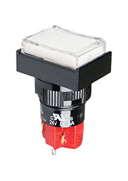 D16LMT1-1ABKW, Переключатель кнопочный без фиксации 250В/5А LED подсветка 24В