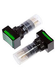 P16LMT2-1ABKG, кнопка без фиксации с LED подсветкой 240В 4А