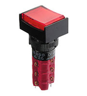 D16LAT1-3ABKR, кнопка с фиксацией и LED подсветкой 250В 5А