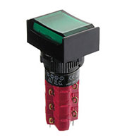 D16LAT2-3ABKG, кнопка с фиксацией и LED подсветкой 250В 5А