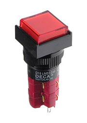 D16LMS1-2ABKR, кнопка без фиксации с LED подсветкой 250В 5А