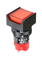 D16LMS2-1ABGR, кнопка без фиксации и подсветкой неон 250В 5А