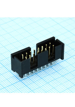 5103308-3, AMP-Latch-16 вилка на плату прямая 2.54мм без защелки