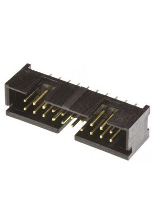 5103308-5, AMP-Latch-20 вилка на плату прямая 2.54мм без защелки