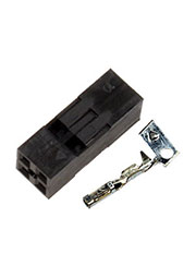 BLD-4, гнездо на кабель шаг 2.54мм 2x2 с контактами (130A-D04)