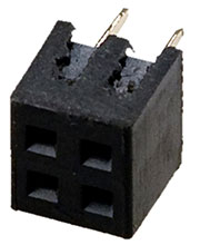 PBD2-4, гнездо на плату шаг 2мм 2x2 прямое (115-A-DS04G)