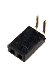 PBS-2R, гнездо на плату шаг 2.54мм 1x2 угловое (114-A-SR02G)