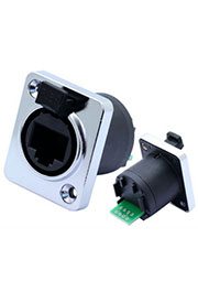 RJ45 адаптер на панель, 1.5А 500В 8P8C влагозащитный корпус