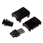 microUSB 5BM, разъем microUSB 3 контакта с прямым пластиковым кожухом черный