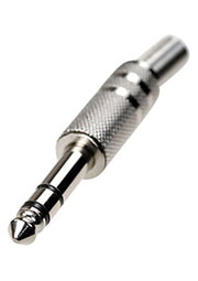 1-105 (NP-212), штекер аудио 6.35мм стерео металл на кабель