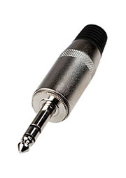 1-113, штекер аудио 6.35мм стерео металл на кабель