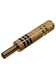 1-155G черный, разъем аудио 6.35мм гнездо стерео металл "позол." на кабель