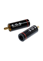 1-254G RED, штекер RCA металл на кабель, красный "позолоченный"