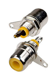 1-290 YE (RS-104), гнездо RCA металл на корпус желтый