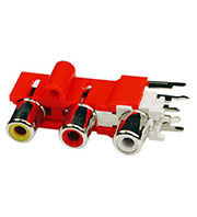 RS-311-01, RCA JACK 3 разъема на плату (вертик.)