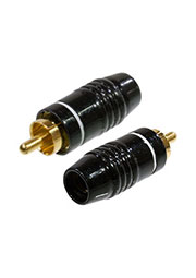 1-224G WHITE, штекер RCA металл на кабель белый 47мм "позолоченный"