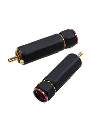 1-280G RED, штекер RCA металл цанга на кабель до 11мм красный "позолоченный"
