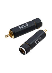 1-280G WHITE, штекер RCA металл цанга на кабель 11мм белый "позолоченный"