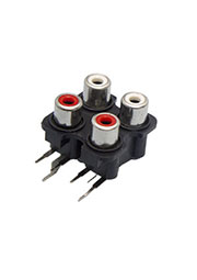 RCA-407 4 гн. на плату, RCA 4 гнезда на плату