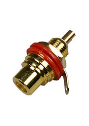 RS-115G-R-EN-DD, RCA разъем гнездо на панель золотое/красное