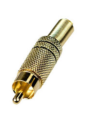 1-208G BLACK, штекре RCA металл на кабель пайка черный "позолоченный"
