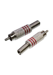 1-212 RED, штекер RCA металл на кабель пайка красный