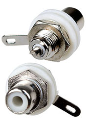 1-291 WT, гнездо RCA металл с изолятором на корпус белый