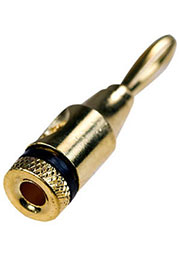 1-633G, штекер банан металл на кабель d до 10мм черный "позолоченный"